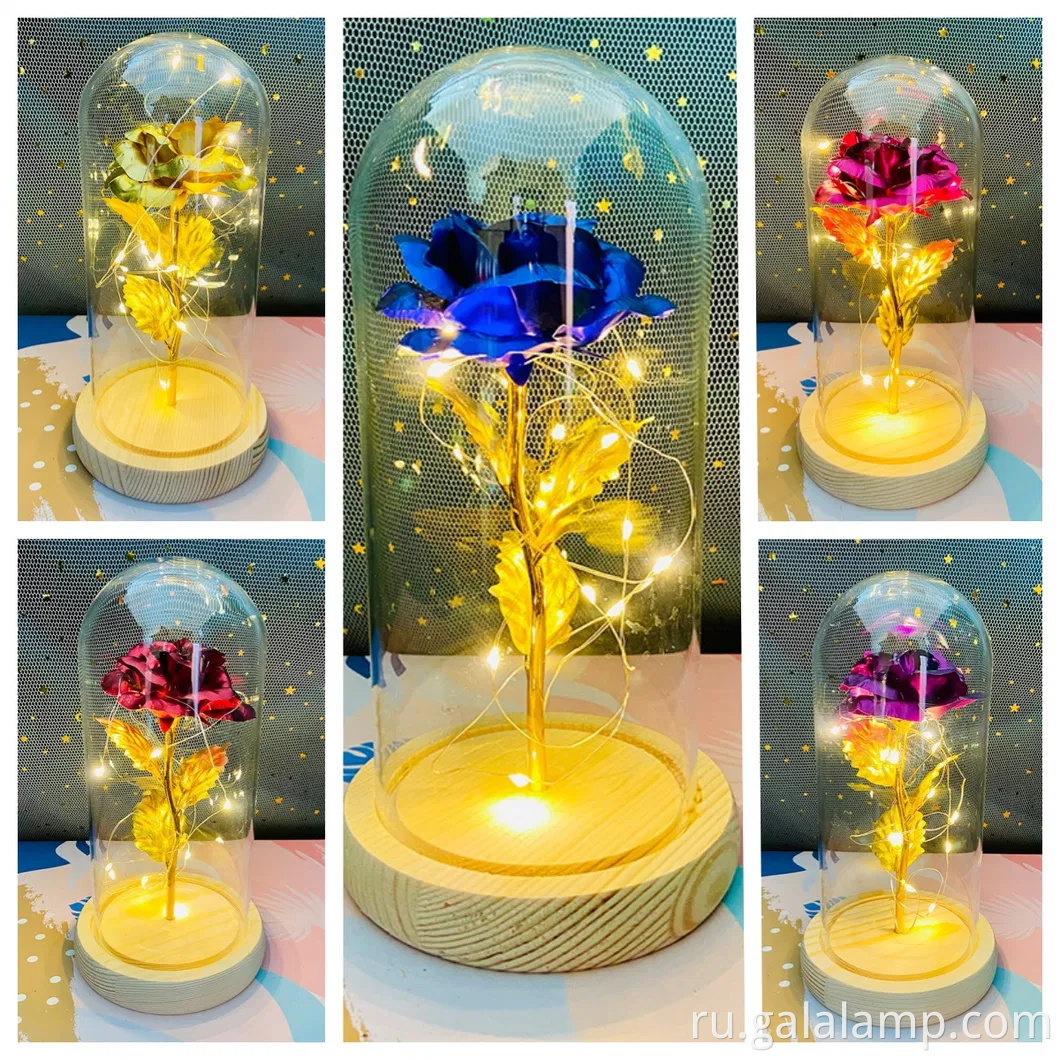 Galaxy Rose for Women, стеклянный купол Радужная Эвечная Роза Подарок